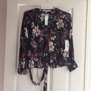 Floral wrap blouse